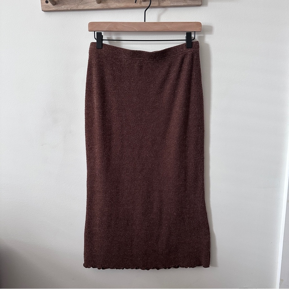 Women’s Chocolate Midi Knit Sweater Skirt size Medium
